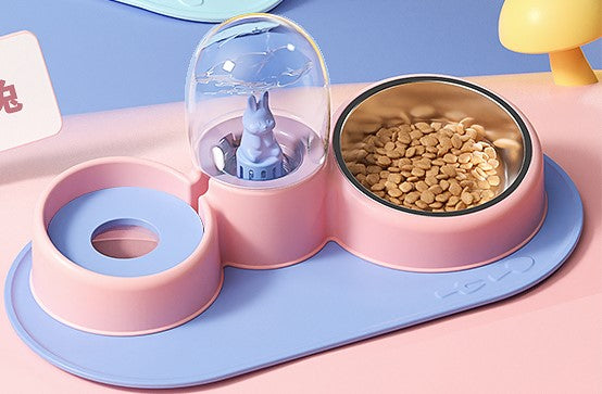 Rabbit Dome Water Dispenser with Food Bowl
